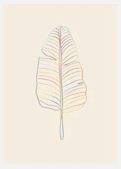 Banana Rainbow Leaf Canvastavla (30x40 cm)
