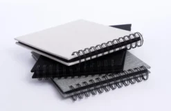 Base Line Canvas Wire-O Svart 23x17 cm (40 Svarta sidor / 20 Blad)