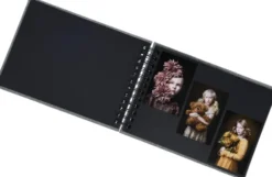Base Line Canvas Wire-O Svart 23x17 cm (40 Svarta sidor / 20 Blad)