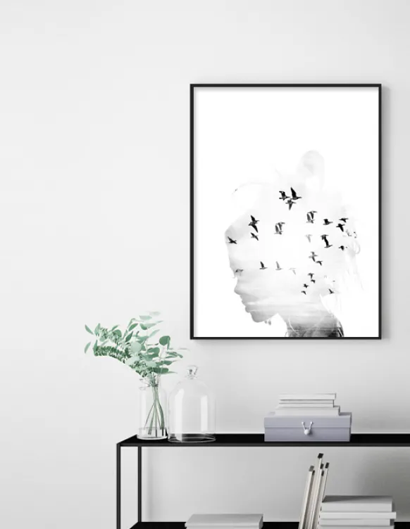 Bird Head B&W Poster (50x70 cm)