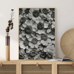 Black And White Flowers Poster (21x29.7 cm (A4))