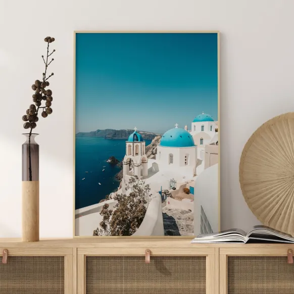 Blue Greece Poster (21x29.7 cm (A4))