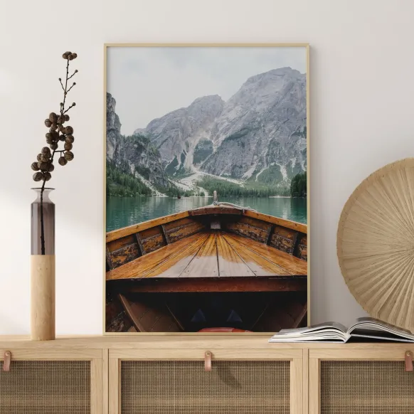 Boat In The Loch Poster (21x29.7 cm (A4))