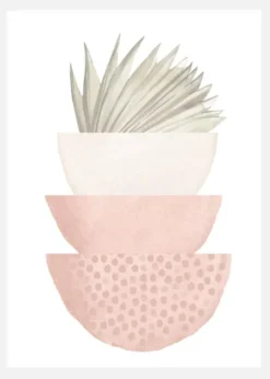 Boho Pink Bowl Canvastavla (30x40 cm)