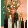 Bottles And Flowers Canvastavla (30x40 cm)