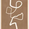 Brown Single Line Artwork Poster (21x29.7 cm (A4))