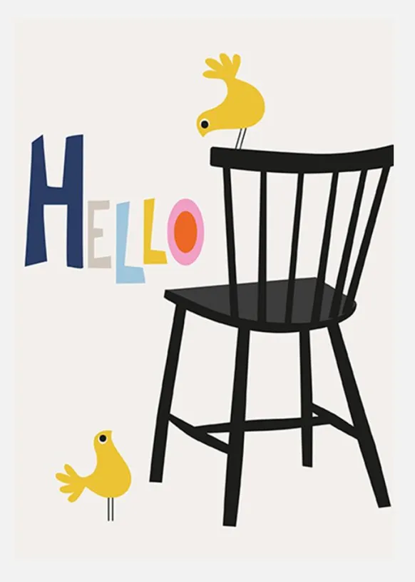Chair - Beige Canvastavla (30x40 cm)