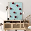 Cherries On Turquoise Poster (21x29.7 cm (A4))