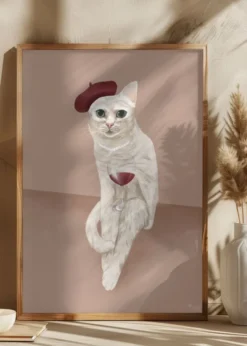 Classy Wine Cat Poster (21x29.7 cm (A4))