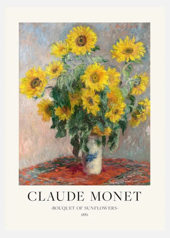 Claude Monet - Bouquet Of Sunflowers Canvastavla (30x40 cm)