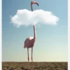 Cloudy Flamingo Canvastavla (30x40 cm)