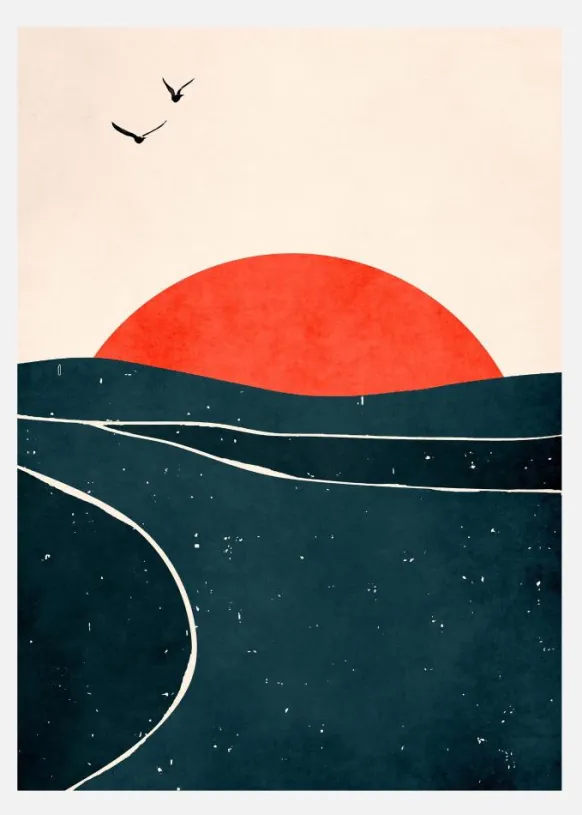 Dancing Seagulls Canvastavla (30x40 cm)