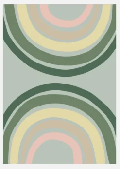 Double Rainbow Green Canvastavla (30x40 cm)