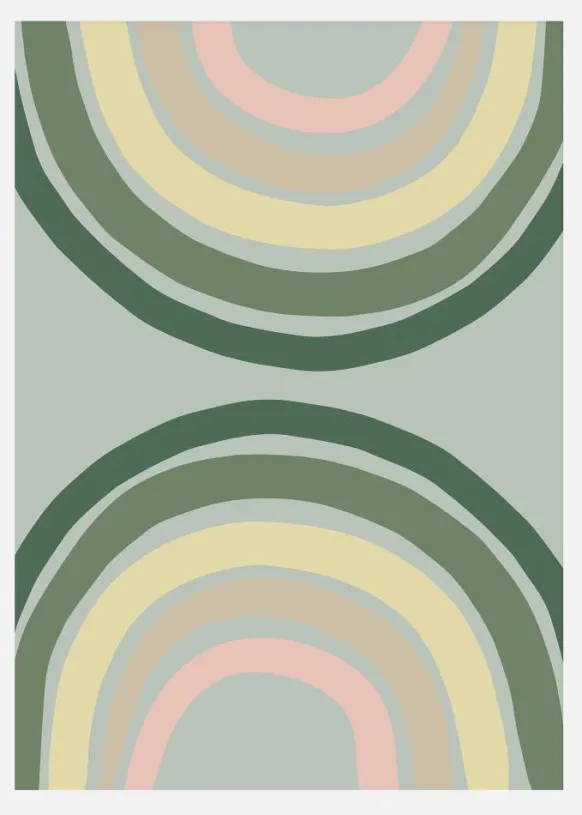 Double Rainbow Green Canvastavla (30x40 cm)