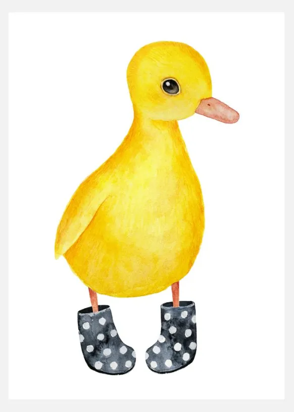 Duck In Shoes Canvastavla (30x40 cm)