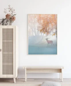 Elk Lost In Mist Poster (21x29.7 cm (A4))