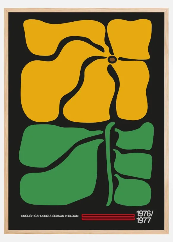 English Gardens Grey Poster (21x29.7 cm (A4))
