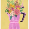 Espresso Maker With Flowers Canvastavla (30x40 cm)