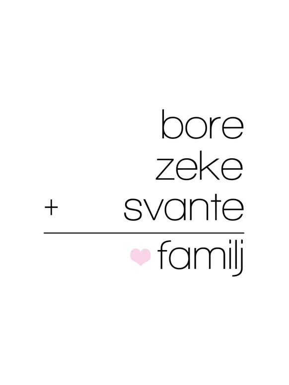Familjeekvation Vit - 3 Namn (21x29,7 cm (A4))