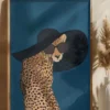 Fashionable Cheetah wearing a sunhat Poster (21x29.7 cm (A4))