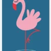 Flamingo - Blue Canvastavla (30x40 cm)