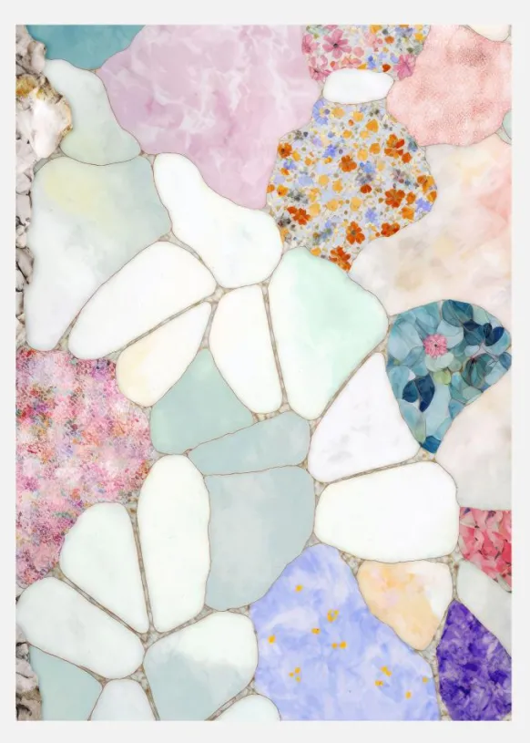Floral Mosaic Canvastavla (30x40 cm)