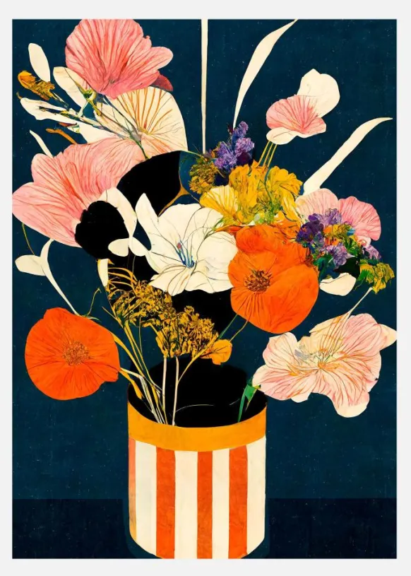 Flowers At Night Canvastavla (30x40 cm)