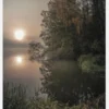 Foggy Fall Lake Canvastavla (30x40 cm)