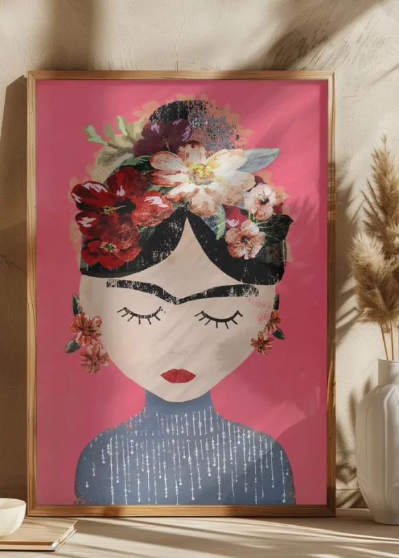 Frida (Pink Version) Poster (21x29.7 cm (A4))