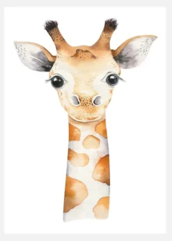 Giraffe Watercolor Canvastavla (30x40 cm)