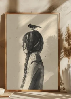 Girl with Bird Poster (21x29.7 cm (A4))