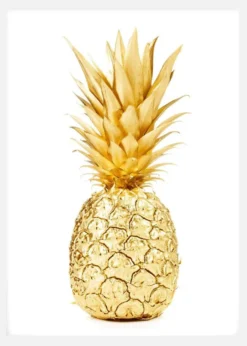 Gold Pineapple Canvastavla (30x40 cm)