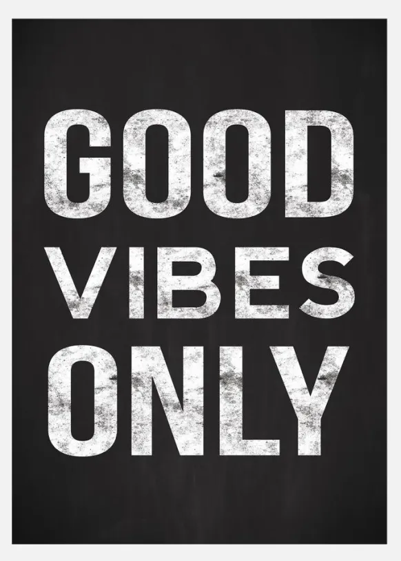 Good Vibes Only - Svart Canvastavla (30x40 cm)