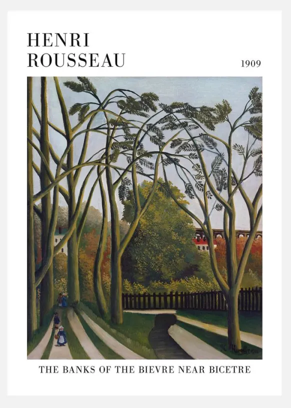 Henri Rousseau - The Banks Of The Bier Near Bicetre Canvastavla (30x40 cm)