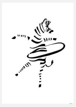 Hula Hoop Zebra Canvastavla (30x40 cm)