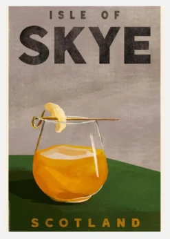 Isle Of Skye Scotland Scotch Cocktail Travel Canvastavla (30x40 cm)