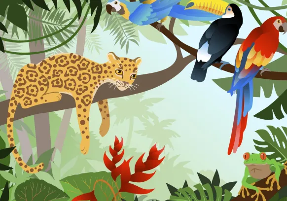 Jungle Animals Poster (21x29.7 cm (A4))