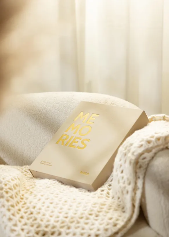 KAILA MEMORIES Cream - Coffee Table Photo Album (60 Svarta Sidor / 30 Blad)