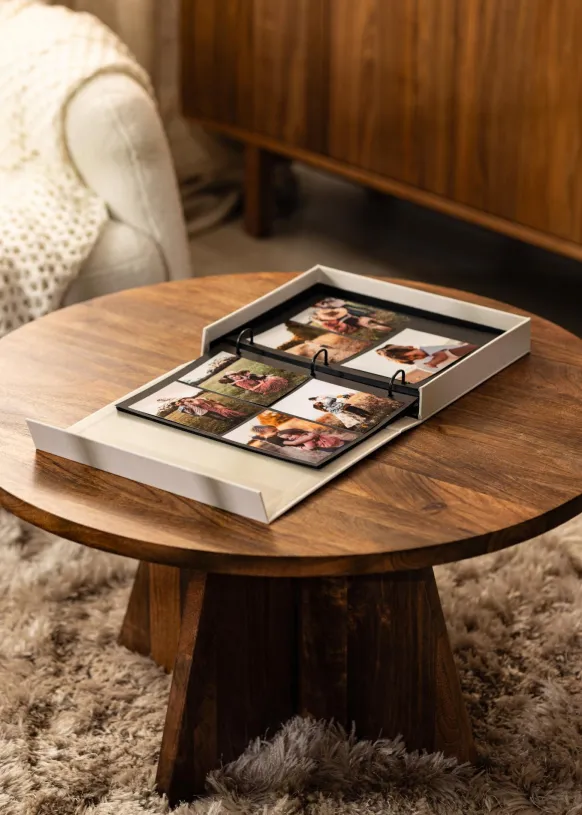 KAILA MEMORIES Cream - Coffee Table Photo Album (60 Svarta Sidor / 30 Blad)
