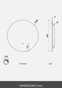 KAILA Spegel LED 50 cm Ø