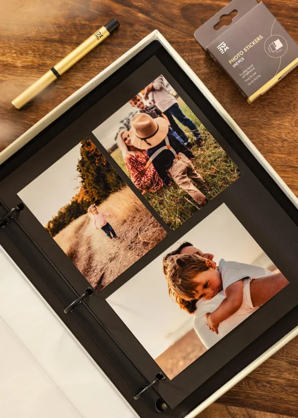 KAILA XOXO Creme - Coffee Table Photo Album (60 Svarta Sidor / 30 Blad)