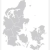 Karta - Danmark - Grå Canvastavla (30x40 cm)