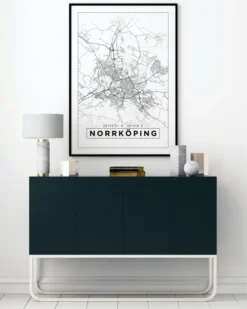 Karta - Norrköping - Vit Poster (21x29.7 cm (A4))