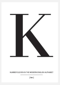 Letter K Canvastavla (30x40 cm)