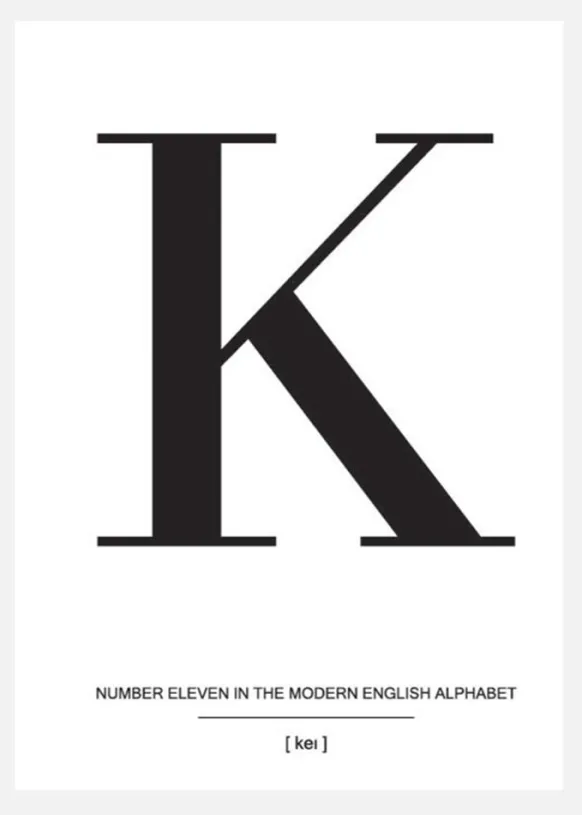Letter K Canvastavla (30x40 cm)