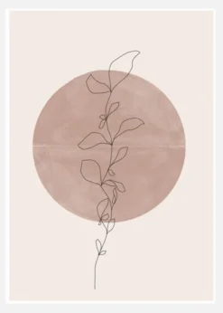 Line Flower Canvastavla (30x40 cm)