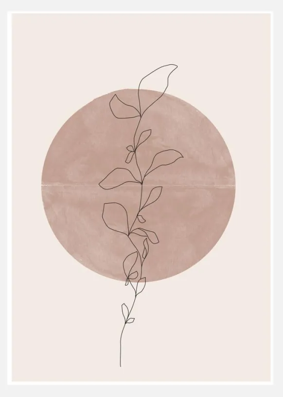 Line Flower Canvastavla (30x40 cm)