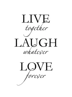 Live, laugh, love - Svart Poster (30x40 cm)