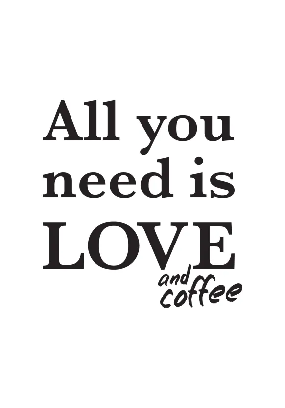 Love and coffee Poster (21x29.7 cm (A4))
