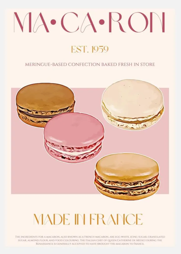 Macaron Print Canvastavla (30x40 cm)